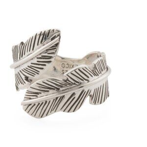 SEED & SAGE Silver Made In Mexico Sterling Silver Feather Bypass Ring